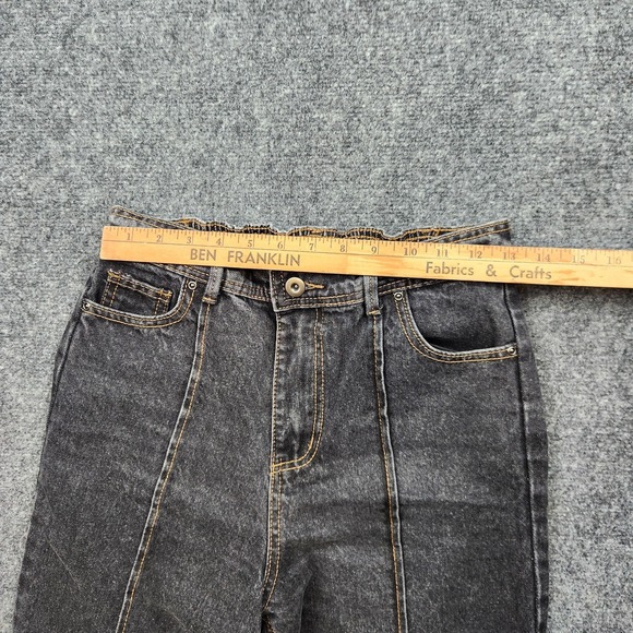 New In Jeans Womens Medium Black High Rise Wide Leg Elastic Waist Denim - Picture 5 of 9